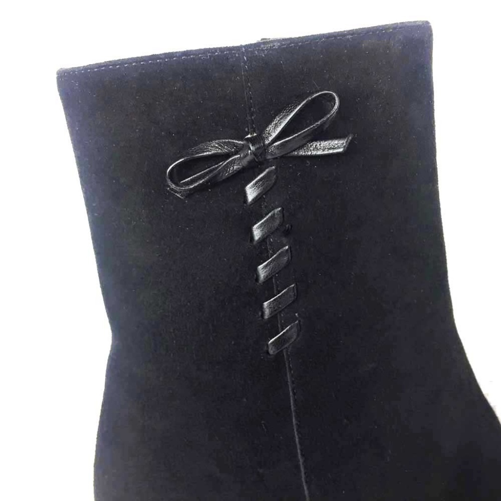 Salvatore Ferragamo Black Nubuck Ankle Boots 5.5 - Picture 4 of 8